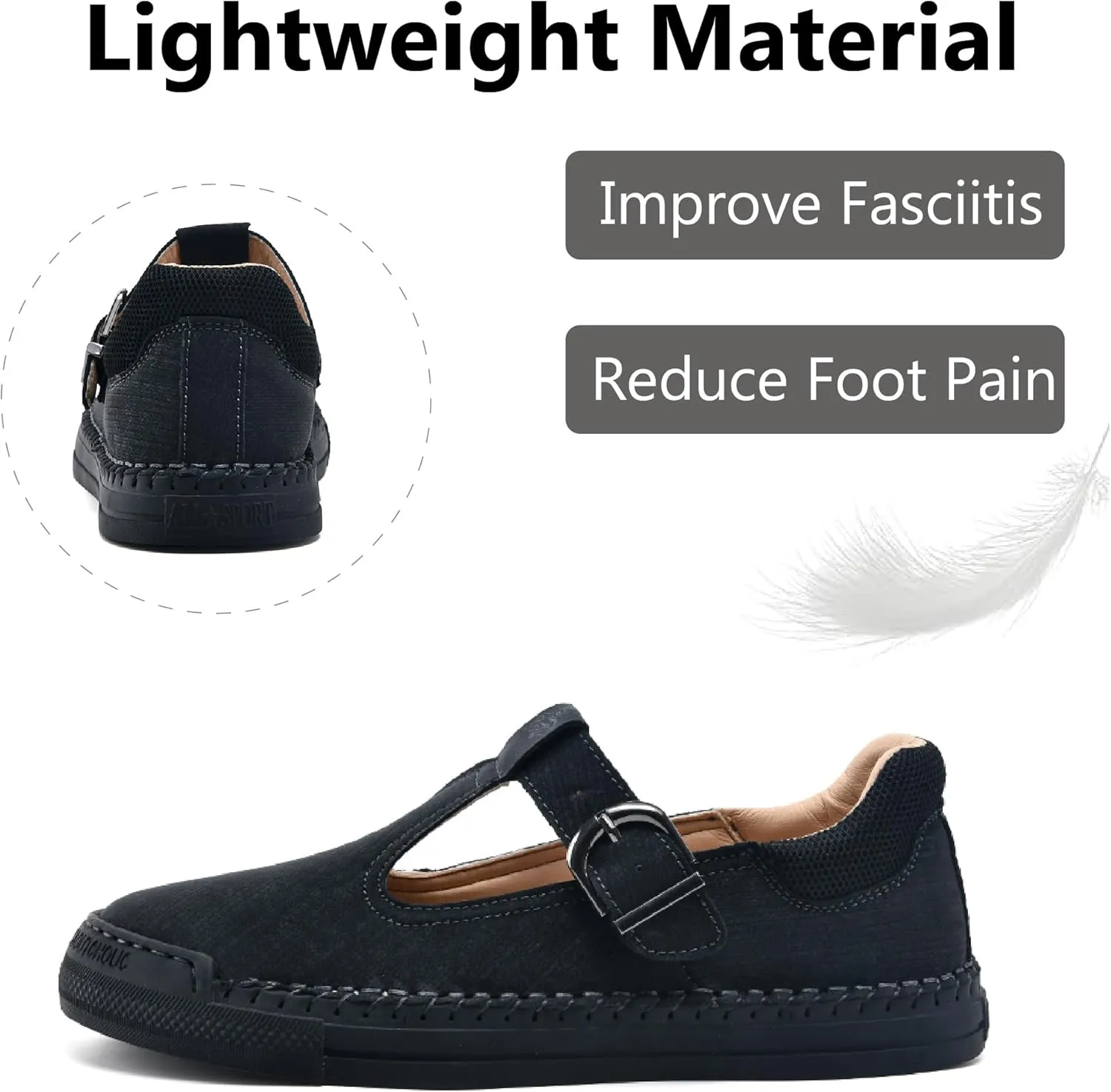 Mens Leather Loafers Comfortable Non-Slip Driving Shoes Lightweight Breathable Casual Oxford Shoes