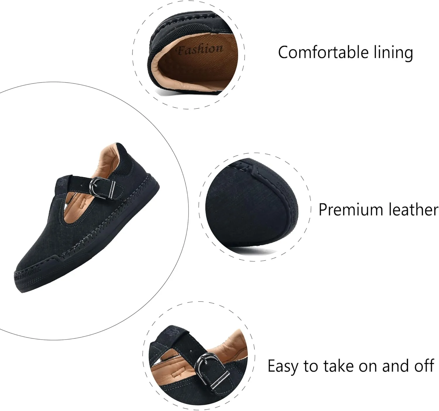 Mens Leather Loafers Comfortable Non-Slip Driving Shoes Lightweight Breathable Casual Oxford Shoes
