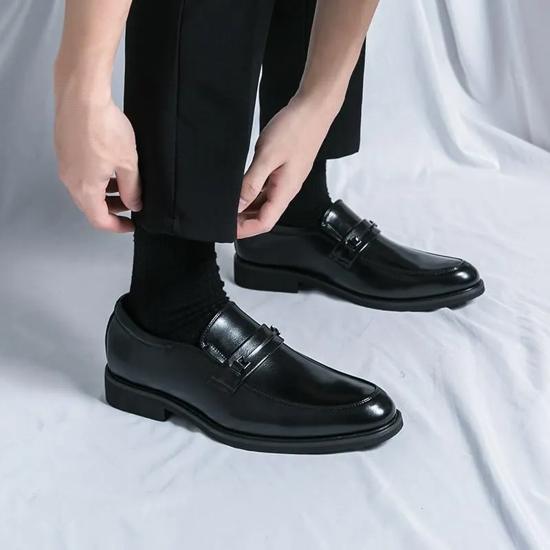 Men's Luxury Patent Leather Dress Shoes, Italian Style Oxford Shoes, Height Increase Wedding Groom Shoes, All-Match Fashion Formal Shoes for Men