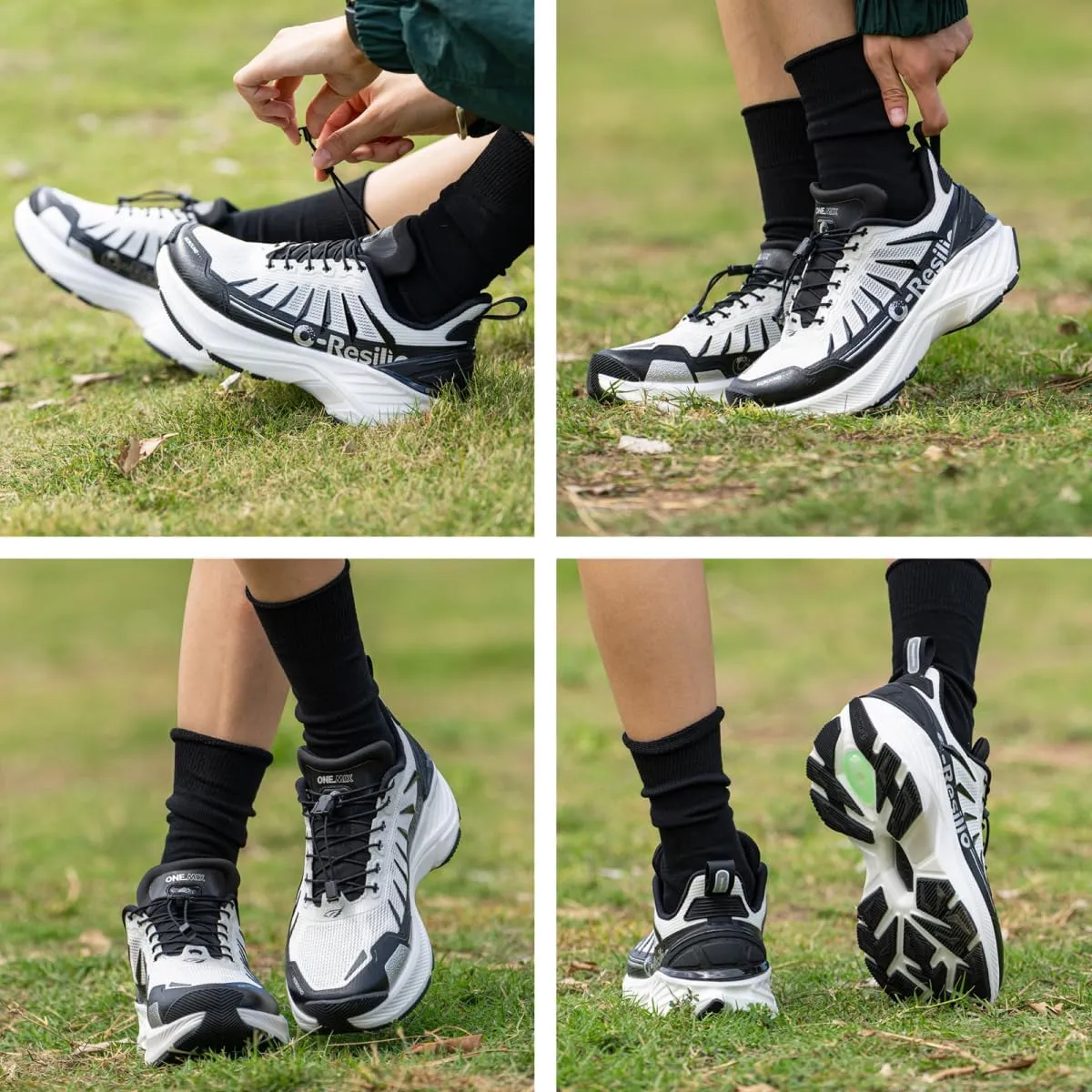 Men's Max Cushioned Quick Laces Hiking Walking Shoes with Arch Support Plantar Fasciitis Pain Relief Breathable Outdoor Trailing Running Sneakers Non Slip Trekking Camping Shoes