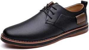 Men's Oxford Shoes Casual Leather Dress Shoes Breathable Lace Up Shoes for Business Office Wear
