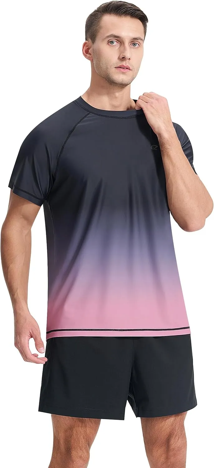 Men's Rash Guard Swim Shirts Summer UPF 50  UV Sun Protection Quick Dry Beach Fishing Water Shirts T Shirts for Men