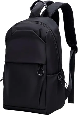 Men's Small Backpack Oxford Cloth Lightweight Bookbag Waterproof Travel Daypack for Travel Cycling Hiking (Black)