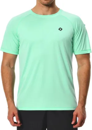 Men's Swim Shirts Quick Dry Rash Guard UPF 50  Sun Protection Fishing Beach Water Shirts Short Sleeve