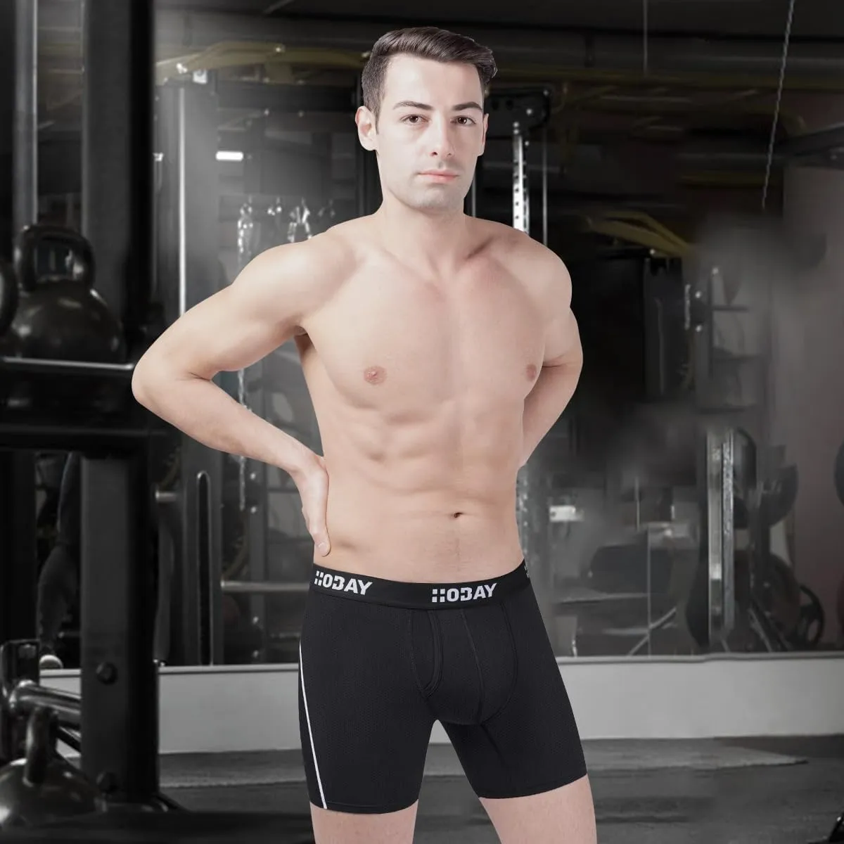 Men's Underwear 3 Pack Breathable Mesh Boxer Briefs Open Fly