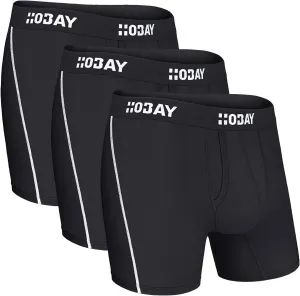 Men's Underwear 3 Pack Breathable Mesh Boxer Briefs Open Fly