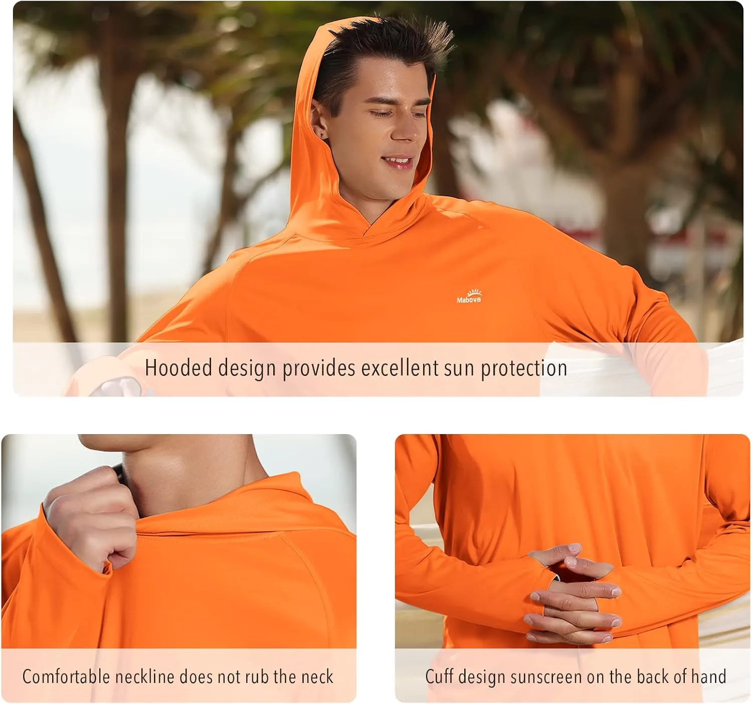 Men's UPF 50  Long Sleeve Sun Shirts UV Protection Hoodie Rash Guard Hiking Fishing Swim T Shirt