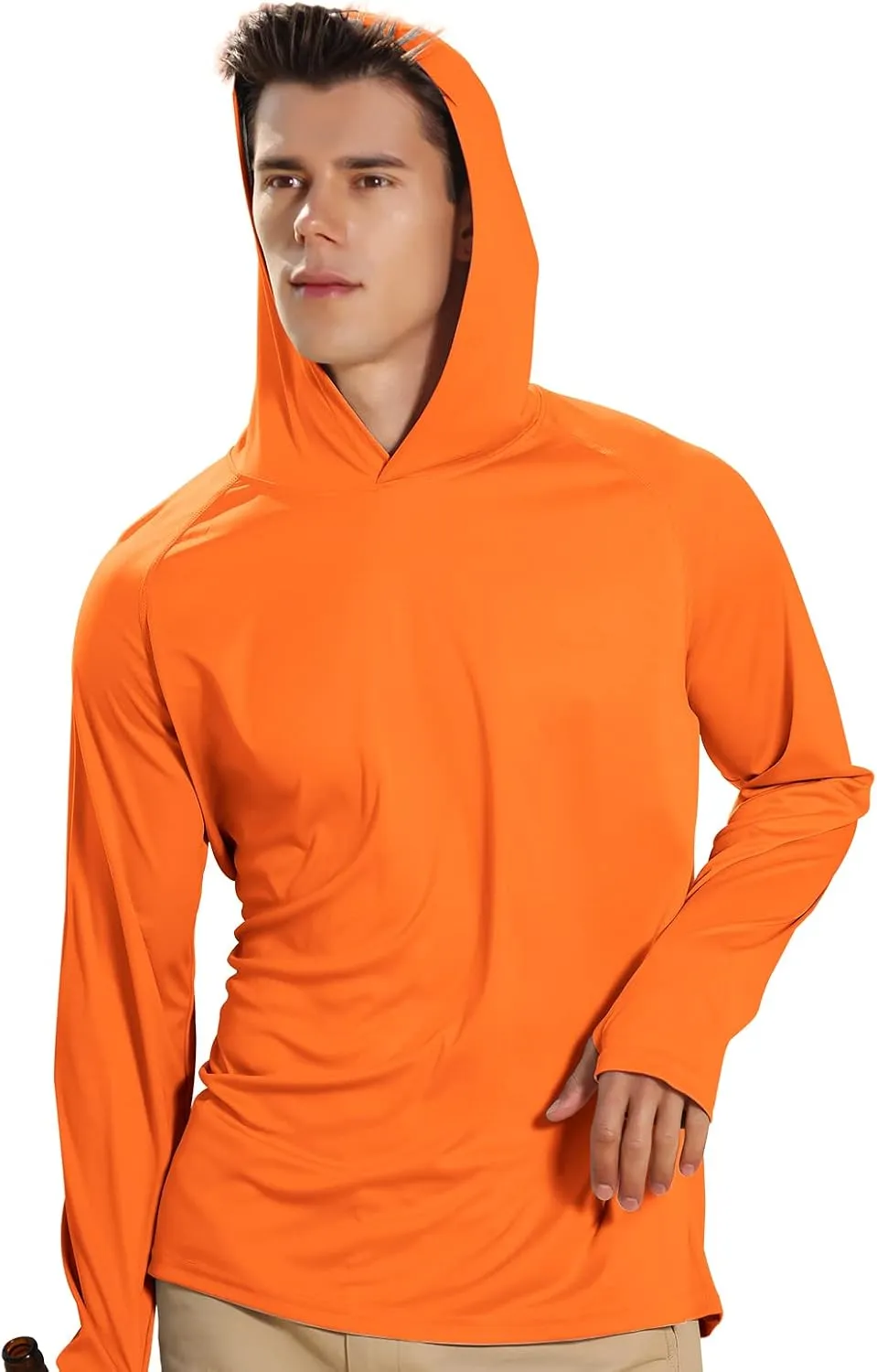 Men's UPF 50  Long Sleeve Sun Shirts UV Protection Hoodie Rash Guard Hiking Fishing Swim T Shirt