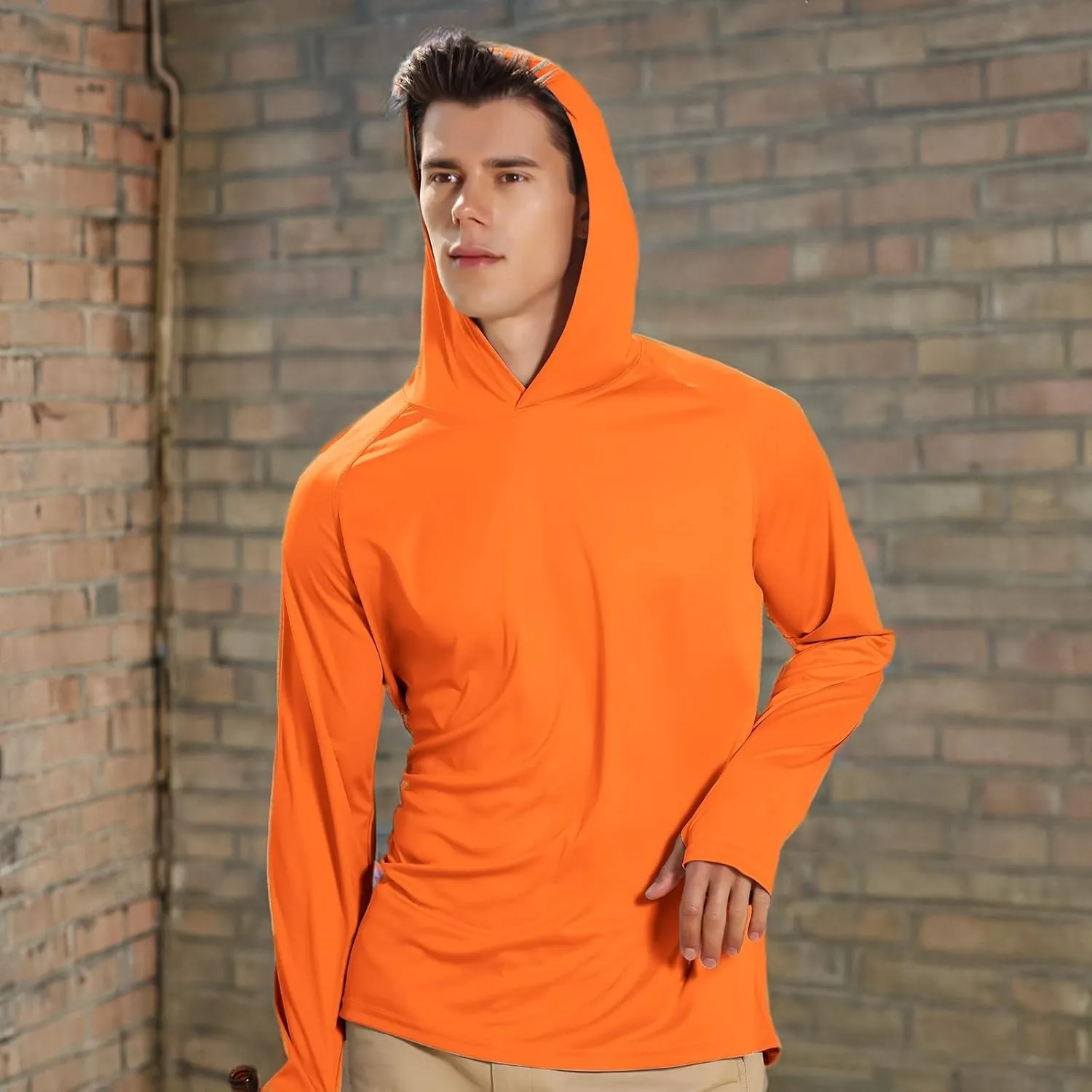 Men's UPF 50  Long Sleeve Sun Shirts UV Protection Hoodie Rash Guard Hiking Fishing Swim T Shirt