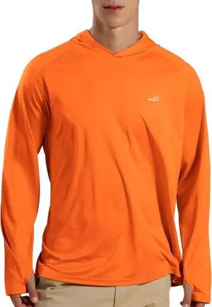 Men's UPF 50  Long Sleeve Sun Shirts UV Protection Hoodie Rash Guard Hiking Fishing Swim T Shirt