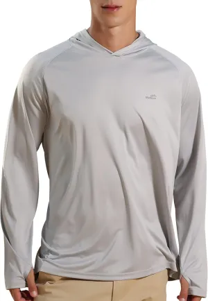 Men's UPF 50  Long Sleeve Sun Shirts UV Protection Hoodie Rash Guard Hiking Fishing Swim T Shirt
