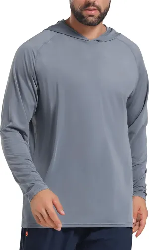 Men's UPF 50  Sun Protection Hoodie Shirts Long Sleeve Rash Guard Fishing Hiking SPF UV Shirt Quick Dry