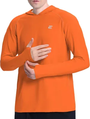 Men's UPF 50  Sun Protection Hoodie Shirts UV SPF Long Sleeve Rash Guard Fishing Swim Shirts Quick Dry
