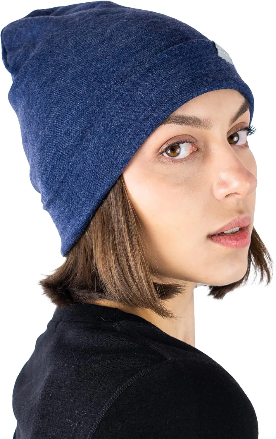 Merino Wool Beanie Men and Women – Cuff Merino Wool Hats for Men and Women - Unisex Adult Beanie Hat and Socks