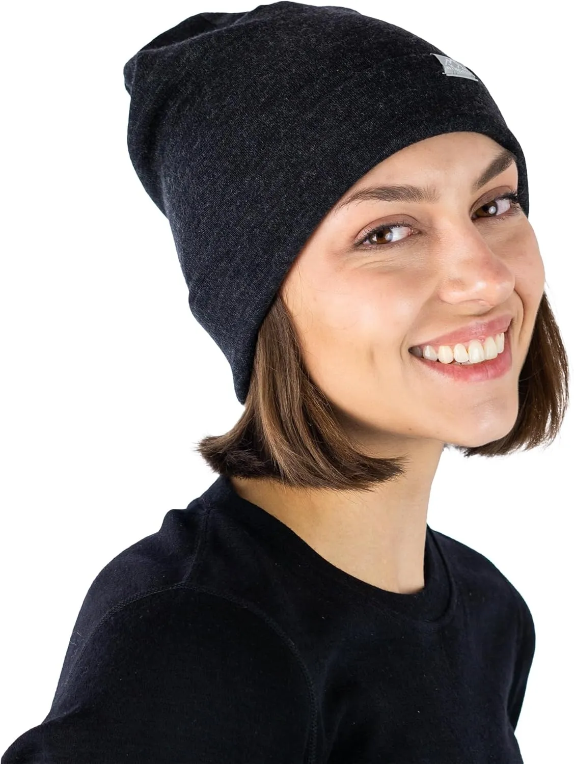 Merino Wool Beanie Men and Women – Cuff Merino Wool Hats for Men and Women - Unisex Adult Beanie Hat and Socks