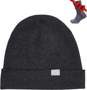 Merino Wool Beanie Men and Women – Cuff Merino Wool Hats for Men and Women - Unisex Adult Beanie Hat and Socks