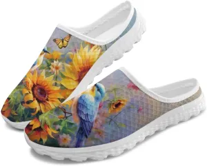 Mesh Kint Mule Shoes for Women Slip on Flats Arch Support Garden Clogs Comfort Slide Sandal Slippers