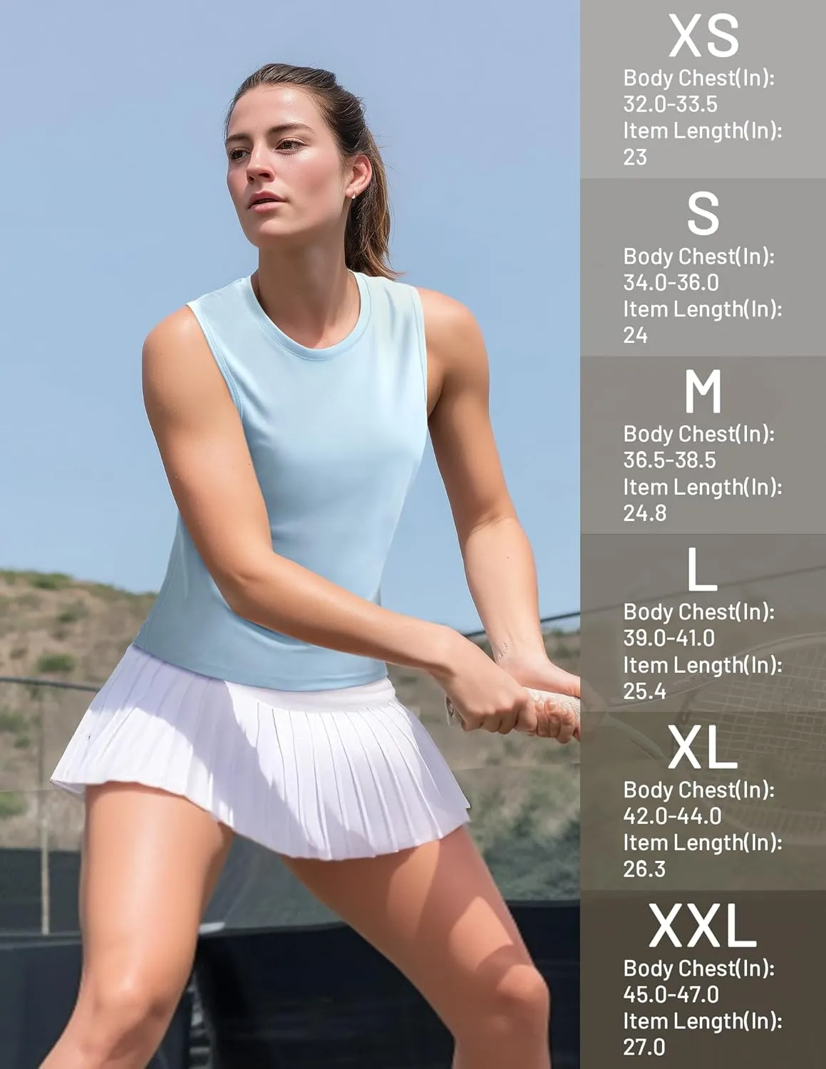 MIER Women's Sleeveless Workout Shirts UPF 50 Sun Protection Running Gym Tank Top Dry Fit Exercise Tennis Muscle Tee