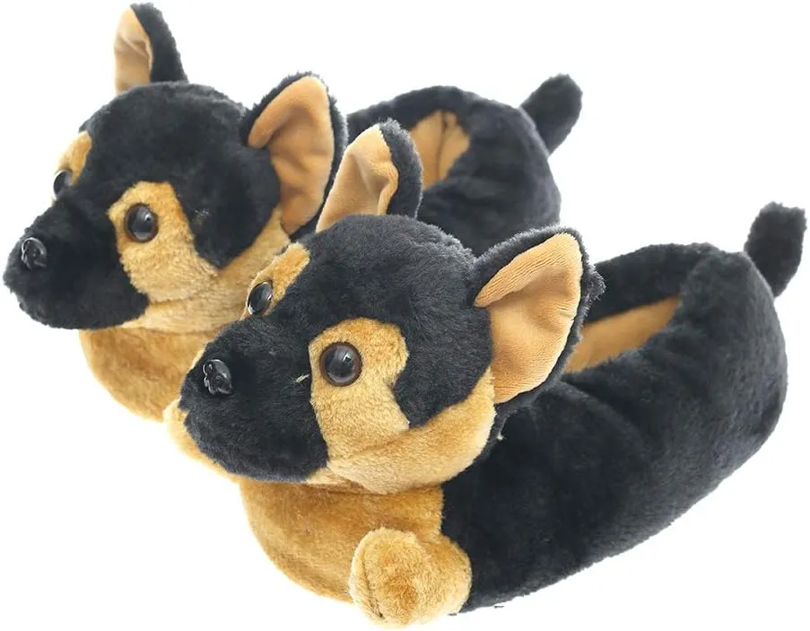 Millffy Classic Bunny Slippers Adult Sized Plush Slippers Kids Size Animal Slippers Shepherd Dog Corgi Costume Footwear
