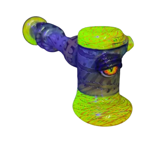 Modified Creations x Thick Nick Glass - 2 Eyed UV Zanfirico Latticino Hammer