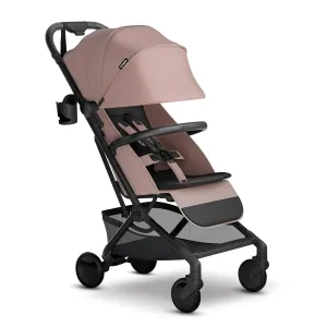 Mompush Velo Lightweight Travel Stroller – One-Hand Fold, Ultra-Compact & Airplane Friendly, Lie-Flat Recline Seat (from Birth to 50 lbs), Includes Cup Holder, Shoulder Strap, and Leather Bumper Bar