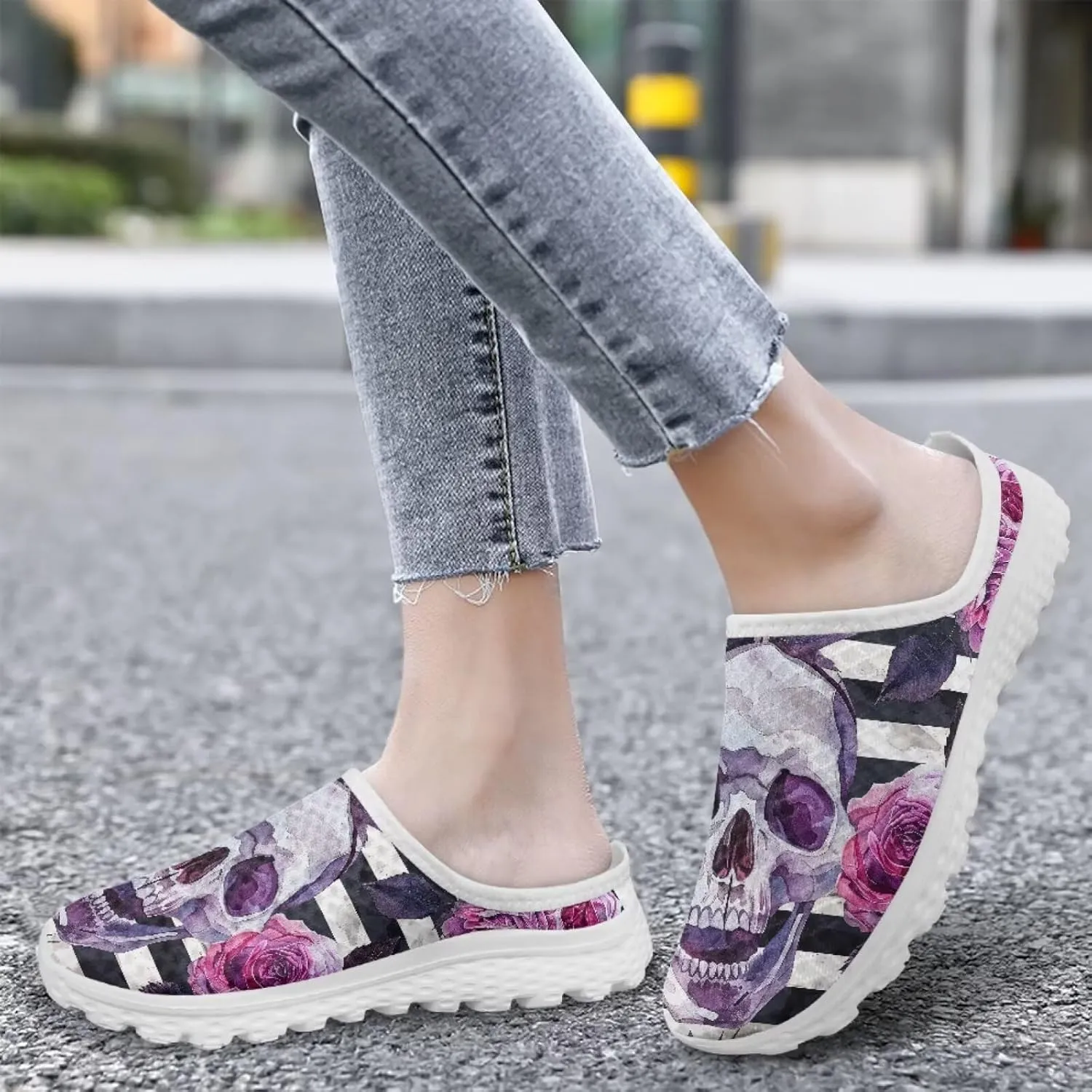 Mule Shoes for Women Wide Toe Box Garden Clogs Ladies Causal Walking Flat Loafers US 6-13.5