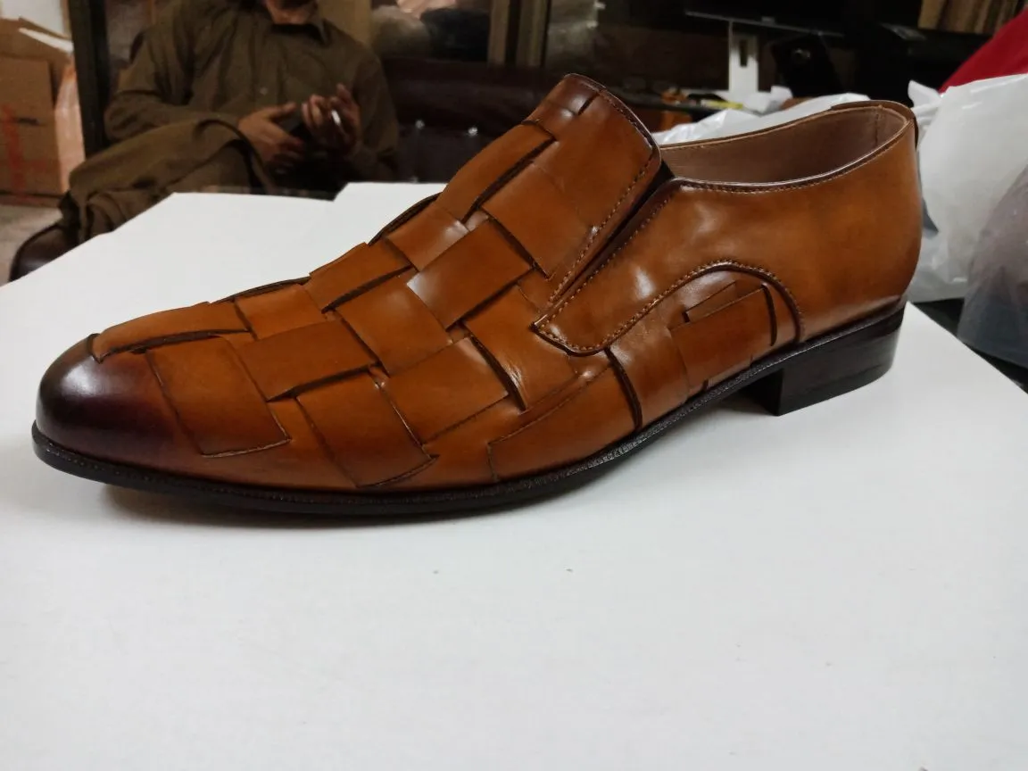Multi Color Leather Strap Loafer Moccasins for Men