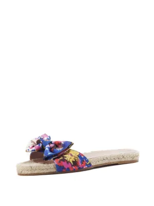Multi Color Print Straw Sandal
