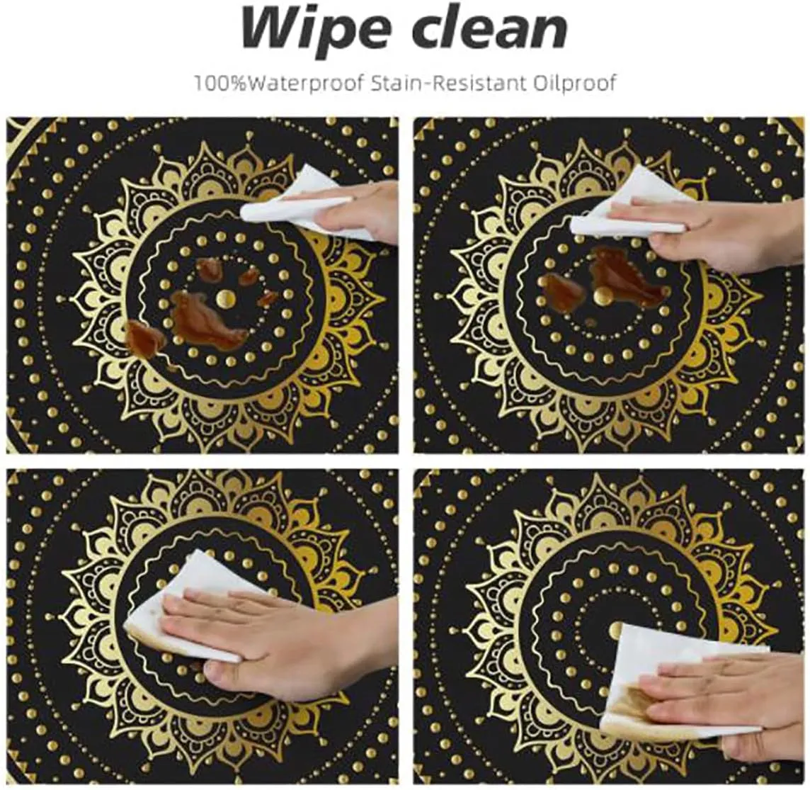 Multicolor Round Fitted Table Cloth Cover Elastic ​Edged Cartoon in Love Bears Rose Elastic Edged Table Cover, Round Tables Tablecloth Table Cloth Fit for 44"-47" Diameter Table Animals