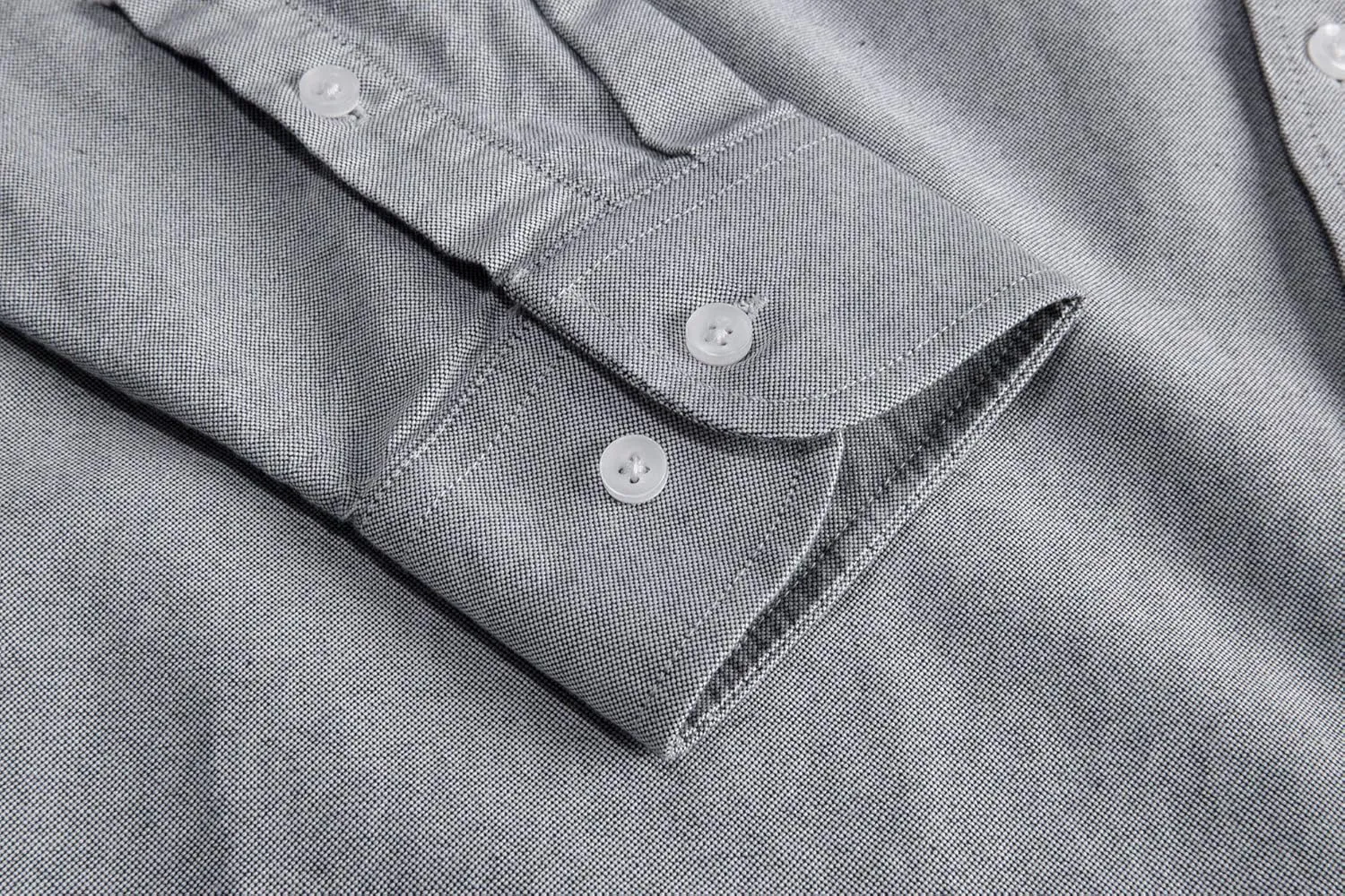 MUSE FATH Men's Oxford Dress Shirt-Cotton Casual Regular Fit Long Sleeve Shirt