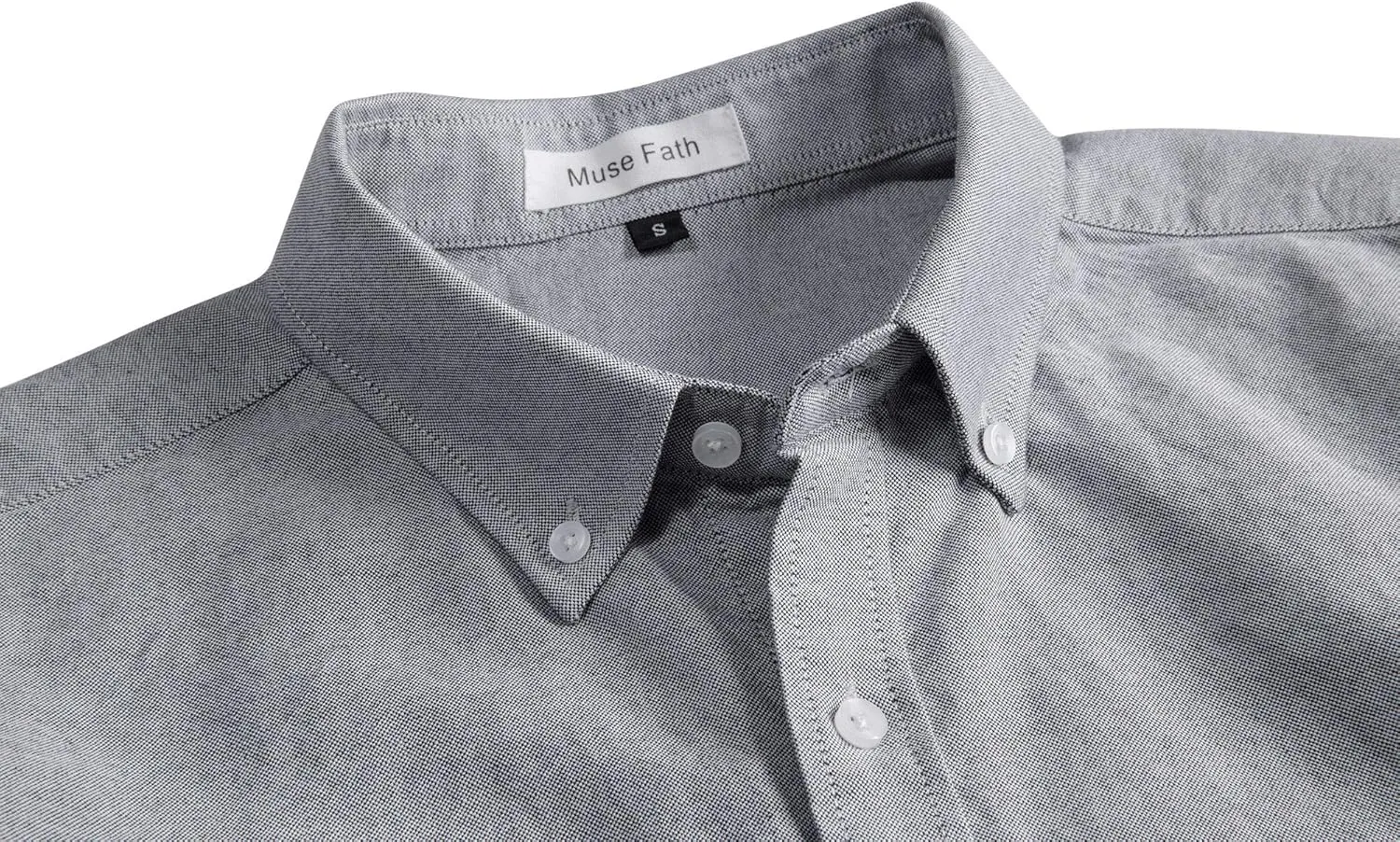 MUSE FATH Men's Oxford Dress Shirt-Cotton Casual Regular Fit Long Sleeve Shirt