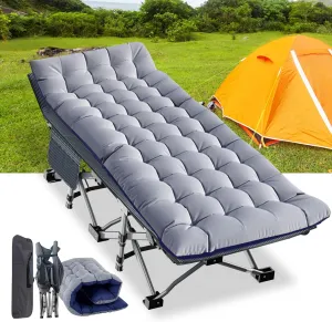 NAIZEA Oversized XXL Folding Camping Cot for Adults, Heavy Duty Outdoor Bed with Carry Bag, Portable Sleeping Bed for Outdoor Travel Camp Beach Vacation
