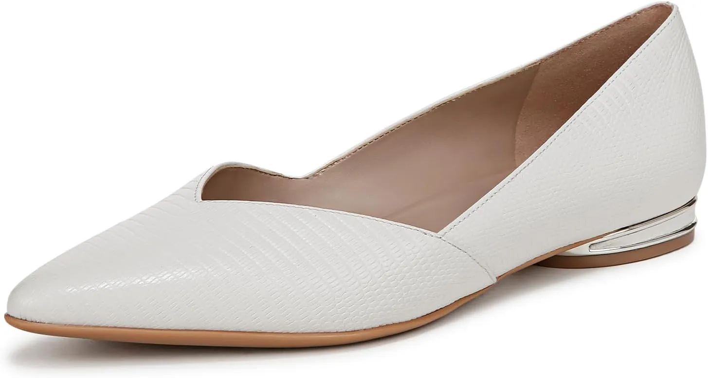 Naturalizer Womens Havana Ballet Flat Warm White Snake Print Leather 8 W