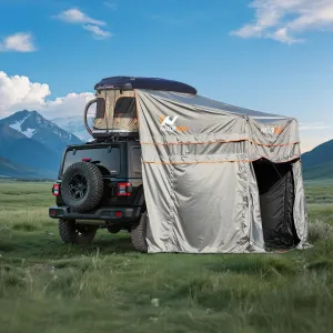 Naturnest Single Person Rooftop Tent with Awning Room for 1 Person, Waterproof Windproof UV-Resistant Blackout 4 Season Tent for Pickup Truck, Jeep, SUV, Van, Trailer - Orion Mini with Awning Room
