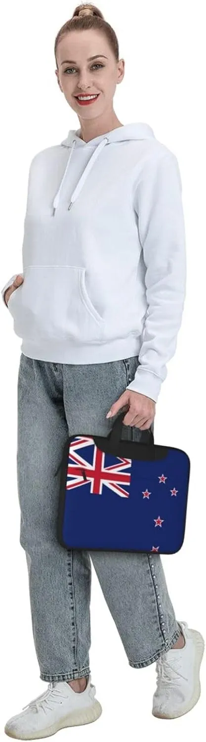 New Zealand Flag Prints Laptop Bag - with Soft Interior, Multiple Pockets - Ideal for Men, Travel and Business