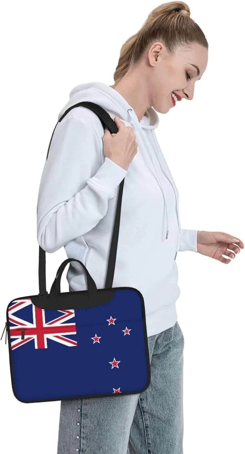 New Zealand Flag Prints Laptop Bag - with Soft Interior, Multiple Pockets - Ideal for Men, Travel and Business