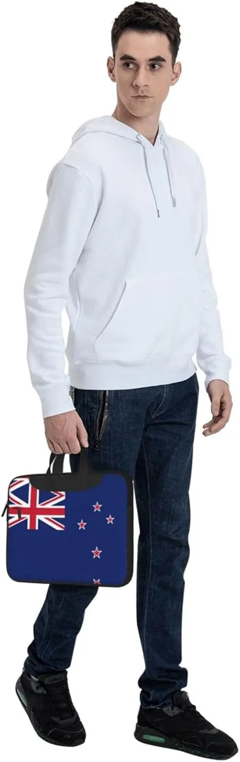 New Zealand Flag Prints Laptop Bag - with Soft Interior, Multiple Pockets - Ideal for Men, Travel and Business