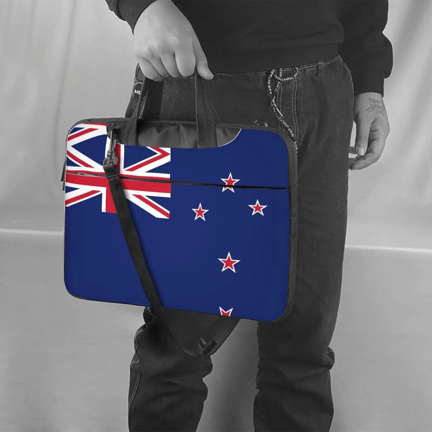 New Zealand Flag Prints Laptop Bag - with Soft Interior, Multiple Pockets - Ideal for Men, Travel and Business
