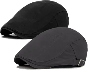 Newsboy Cap for Men Flat Hats Adjustable Breathable Irish Caps Cabbie Ivy Driving Hunting Sport Golf Outdoor