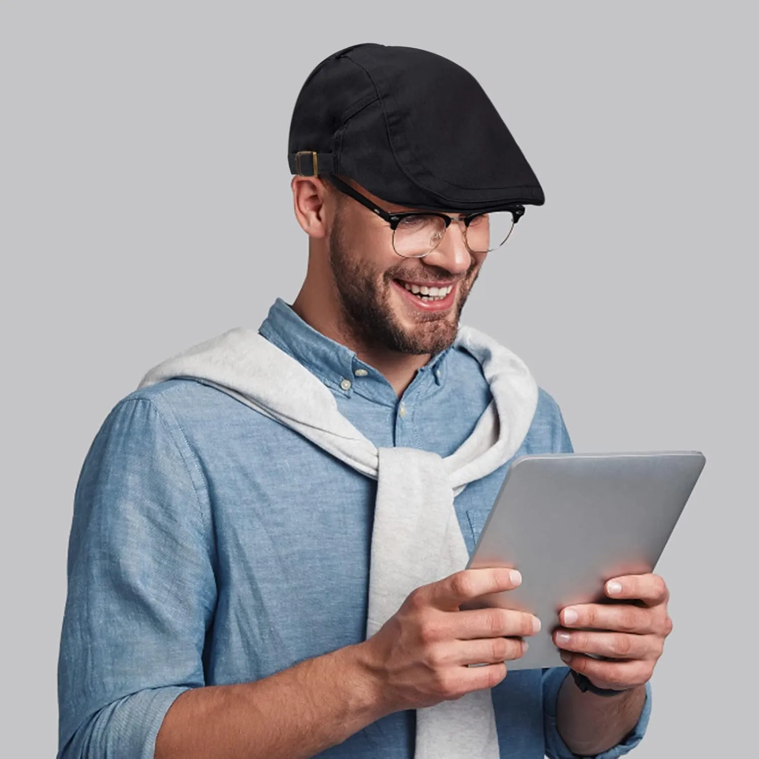 Newsboy Cap for Men Flat Hats Adjustable Breathable Irish Caps Cabbie Ivy Driving Hunting Sport Golf Outdoor