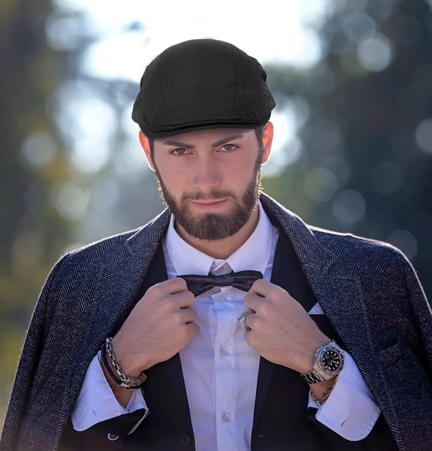 Newsboy Cap for Men Flat Hats Adjustable Breathable Irish Caps Cabbie Ivy Driving Hunting Sport Golf Outdoor