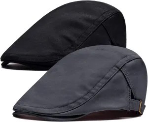Newsboy Cap for Men Flat Hats Adjustable Breathable Irish Caps Cabbie Ivy Driving Hunting Sport Golf Outdoor