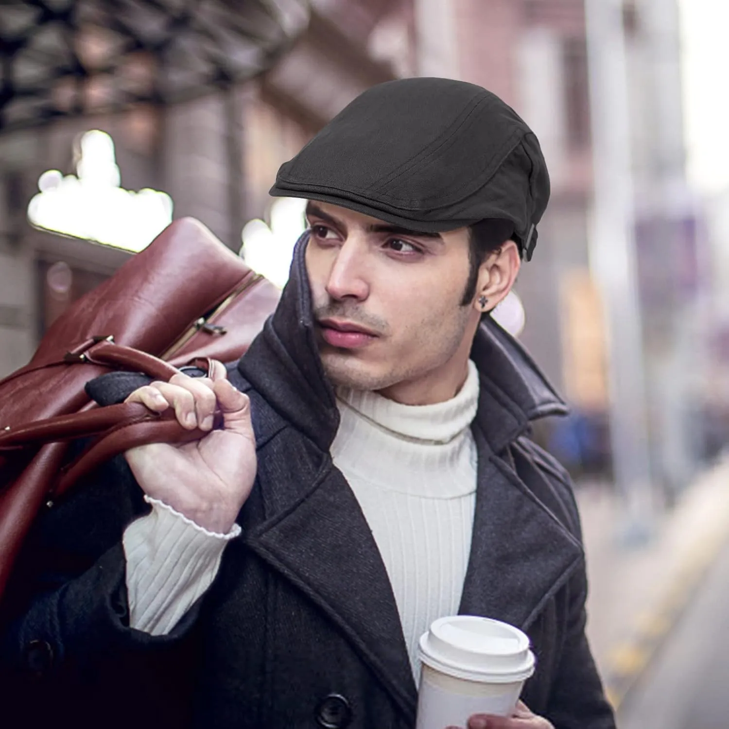 Newsboy Cap for Men Flat Hats Adjustable Breathable Irish Caps Cabbie Ivy Driving Hunting Sport Golf Outdoor