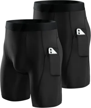 Niksa Compression Shorts Men 2/3 Pack, Compression Underwear for Men Athletic Shorts, Running Workout Fitness Shorts