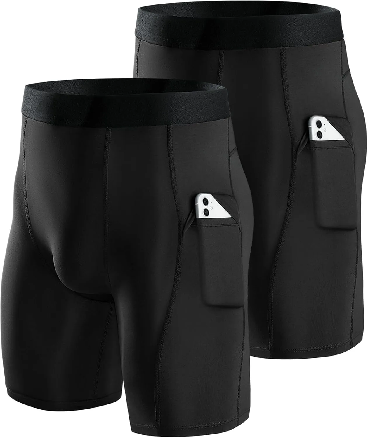 Niksa Compression Shorts Men 2/3 Pack, Compression Underwear for Men Athletic Shorts, Running Workout Fitness Shorts