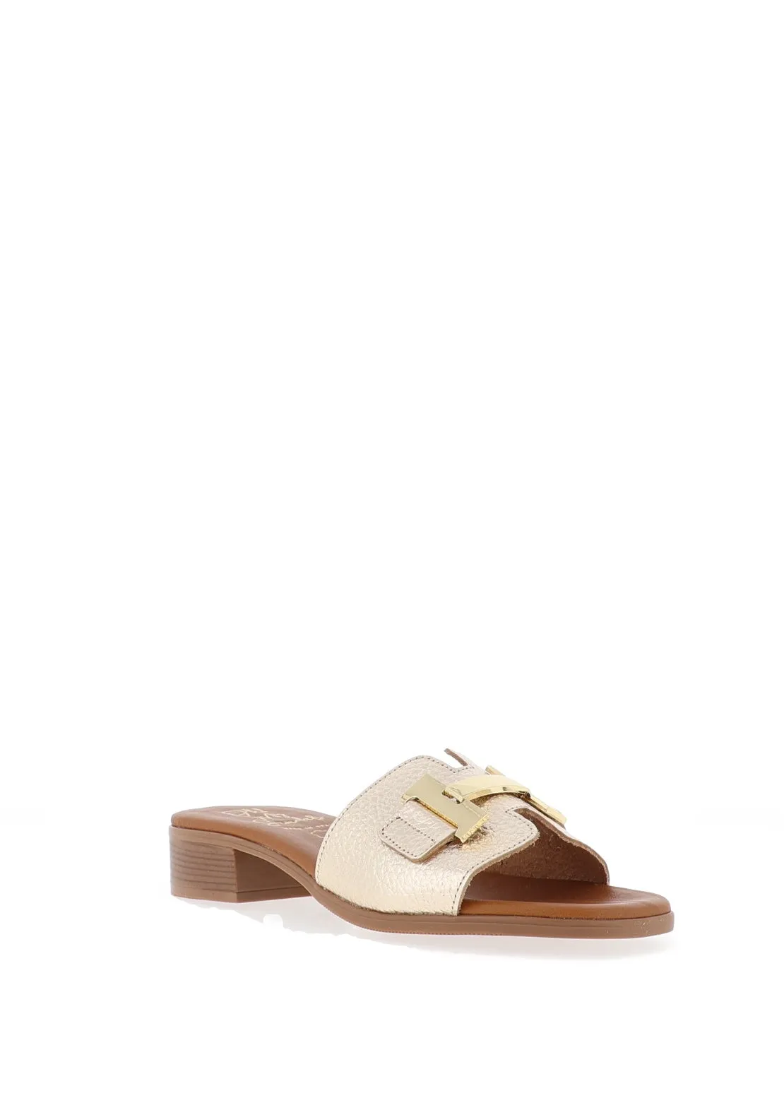 Oh My Sandals Low Heel Mule Sandals, Champagne