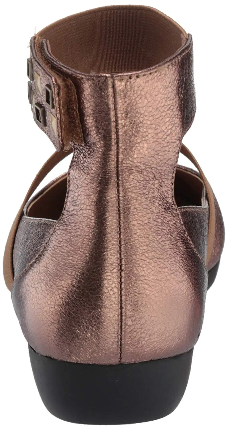 On Arcade Ankle Mule Bronze Wedge Group discount Embellished Toe Wide variety Metal Slip Round Aerosoles
