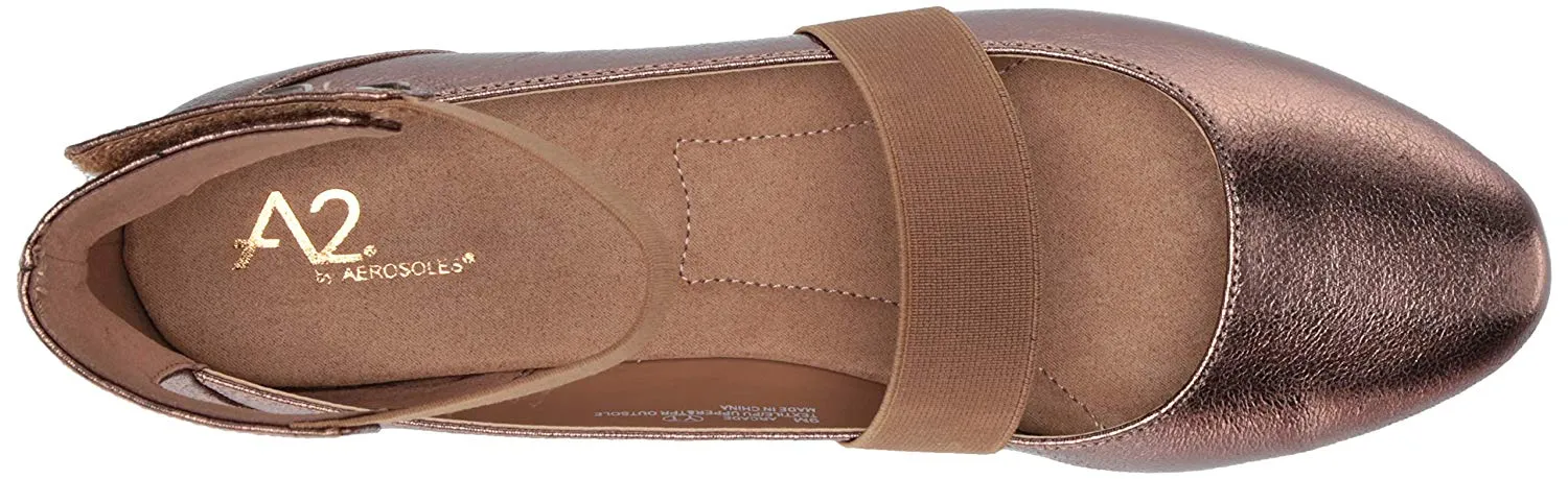 On Arcade Ankle Mule Bronze Wedge Group discount Embellished Toe Wide variety Metal Slip Round Aerosoles