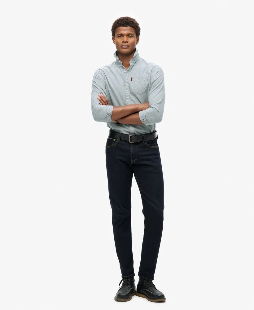 Organic Cotton Long Sleeve Oxford Shirt | Navy