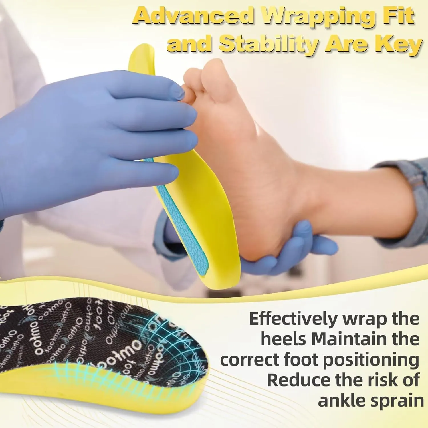 OrthoComfoot Kids Orthopedic Comfort Children’s Insoles : Flat Feet Gel Inserts for Plantar Fasciitis Relief, Athletic Orthotic High Arch Support Insoles, No Trimming,Size 4 Big Kid
